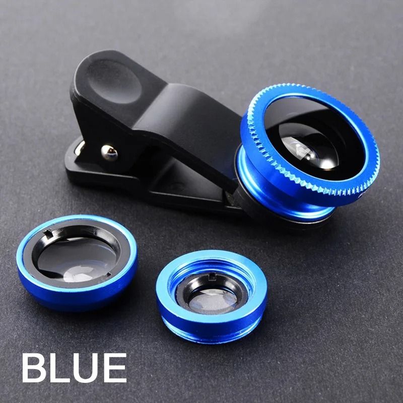 3 in 1 Phone Camera Lens Kit Fisheye Wide Angle and Macro with Clip