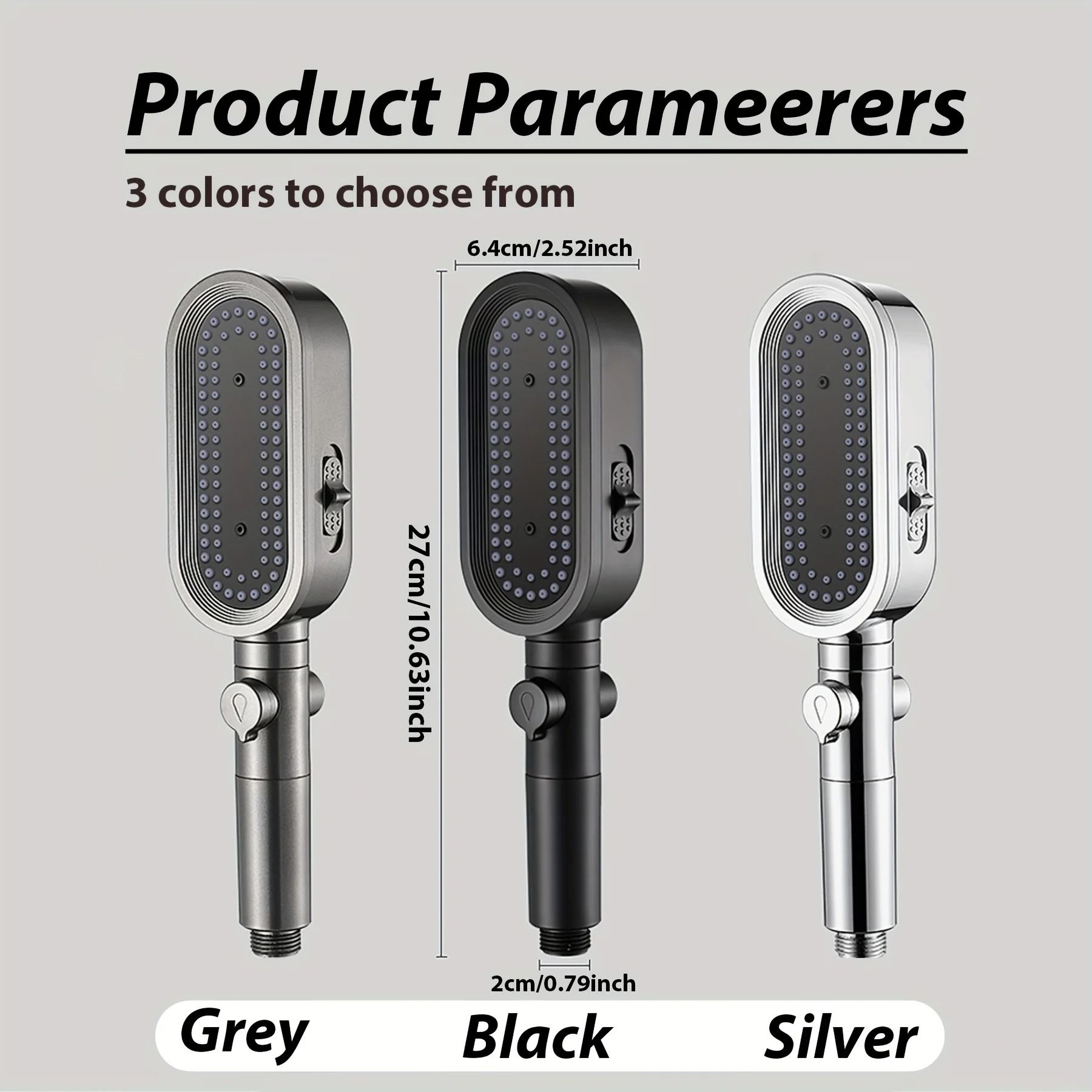 3 Modes Powerful Handheld Shower Head Anti-Clogging and Anti-Limescale Flexible Bath Head