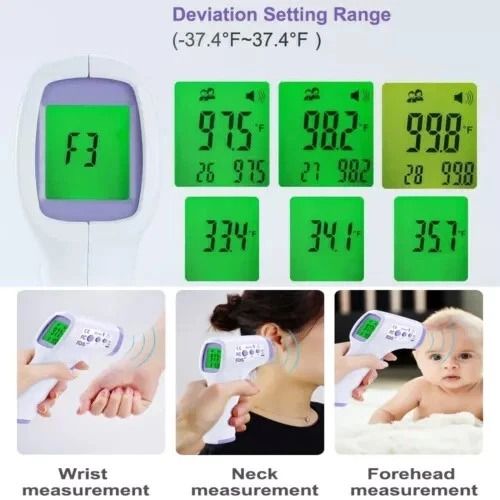 Non-contact Infrared Thermometer, Large LCD Digital Baby Forehead Temperature Gun