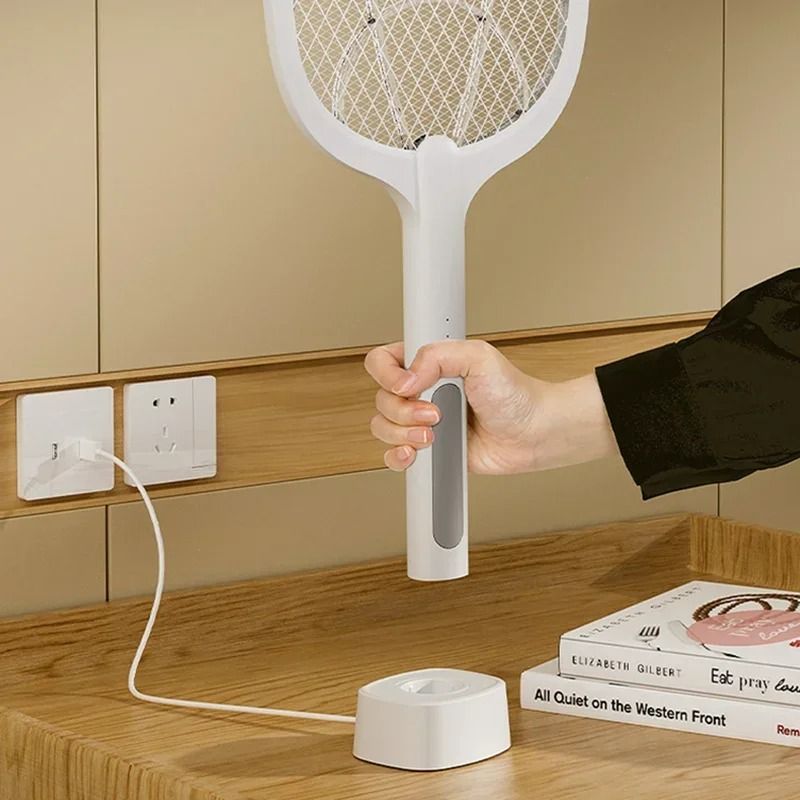 USB Rechargeable Mosquito Killer Fly Swatter with Charging Base