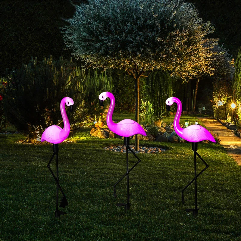 Flamingo Garden Led Stake, Waterproof LED Landscape Ground Lamp, Outdoor Solar Lights for Outdoor Pathway, Xmas Decor