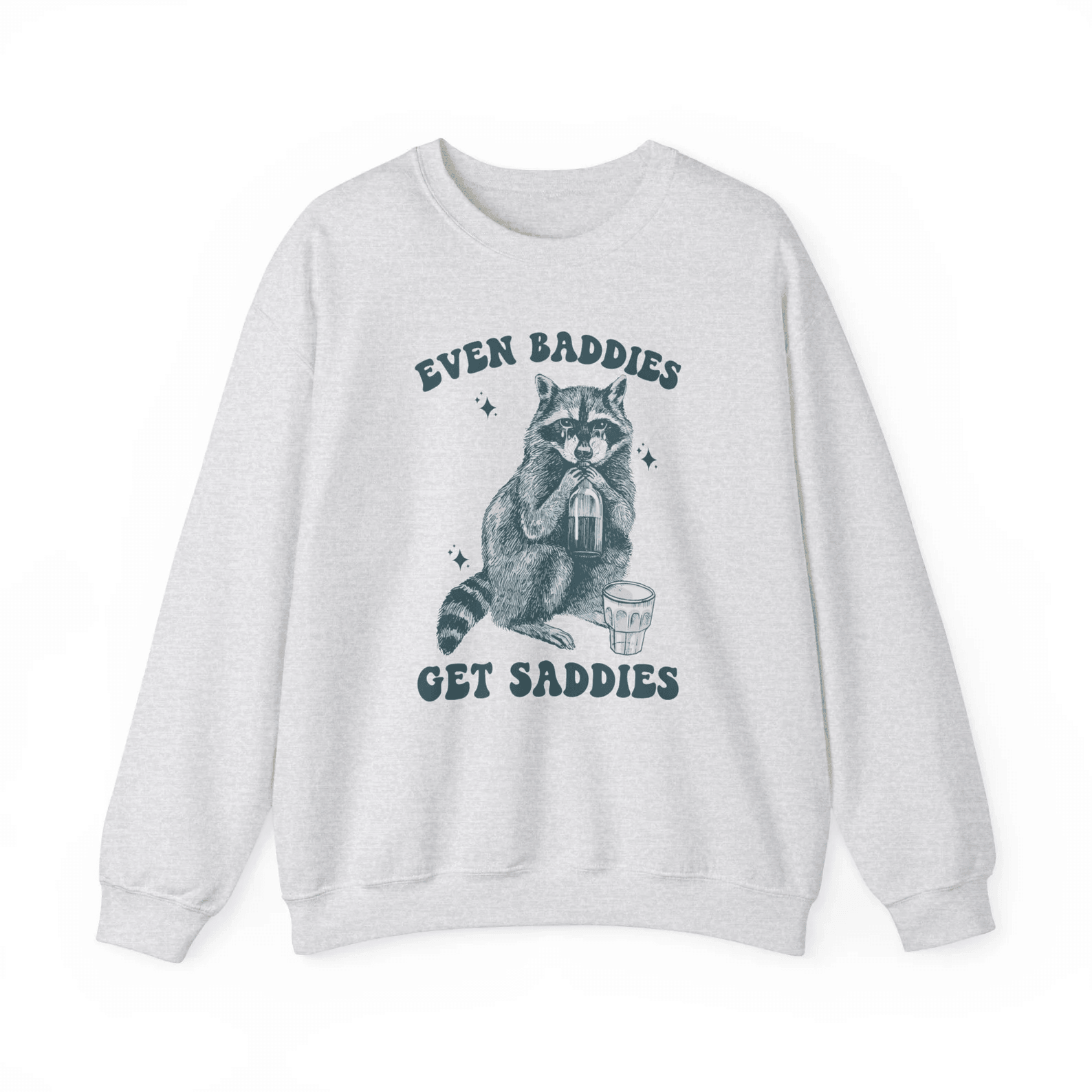 Even Baddies Get Saddies Raccoon Shirt Retro Y2K Funny Meme Graphic Tee