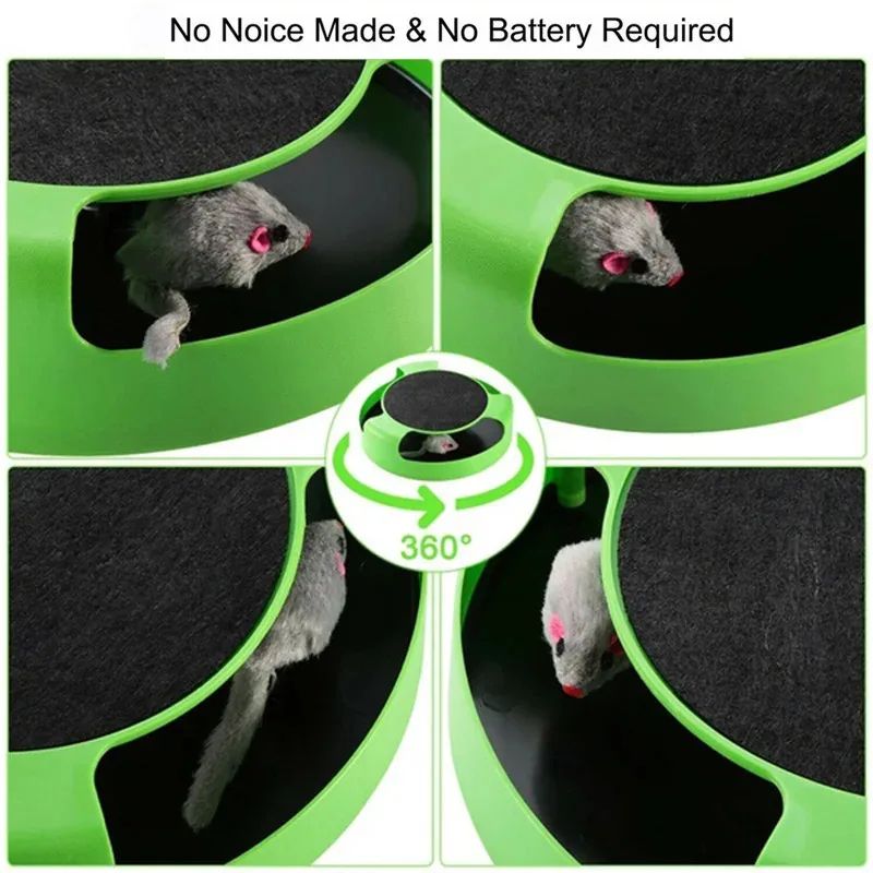 Interactive Cat Turntable Roller Toy with Scratcher and Track Ball