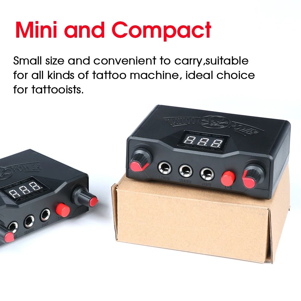 Digital Tattoo Power Supply Kit with Foot Pedal and Clip Cable