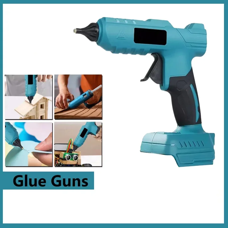 Durable Wireless Electric Melt Glue Gun, Handheld Craft Tool, Fast Heating, with Glue Gun Holder for Home Repair