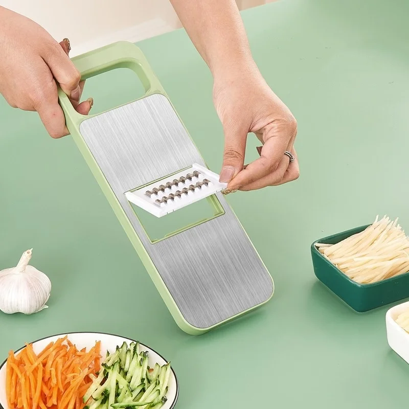 Safe Manual Vegetable Slicer Cutter, Stainless Steel Potato Shredders, Garlic Carrot Grater Chopper