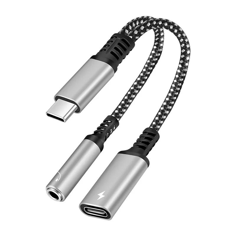 USB C to 3.5mm Adapter with Charging PD 60W Audio Splitter Cable