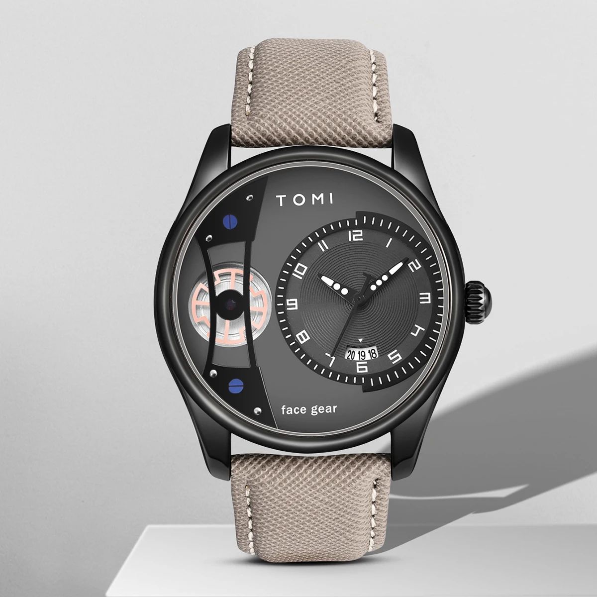 TOMI Executive Minimalist Men's Quartz Watch Gift Set with Double Detachable Straps