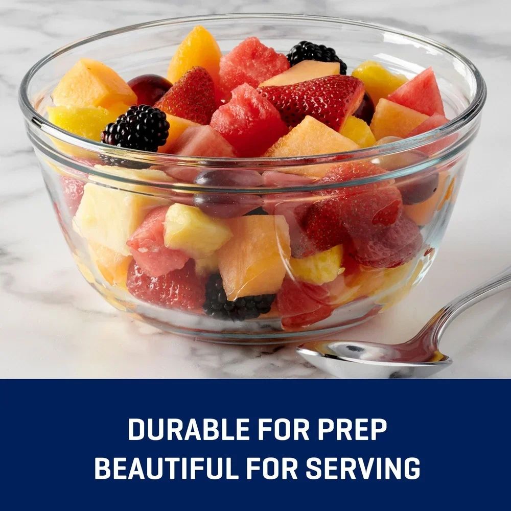 4Qt Durable Glass Mixing Bowl – Microwave Safe Shatter-Resistant Bowl for Baking, Mixing & Food Storage