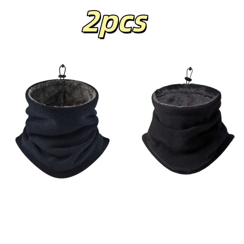 Men Thermal Neck Gaiter – Heavyweight Windproof Face Mask with Soft Fleece Lining & Breathable Knit (1/2 pcs)