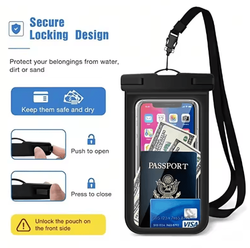 Sealed Waterproof Phone Pouch – Underwater Dry Bag Case with Strap