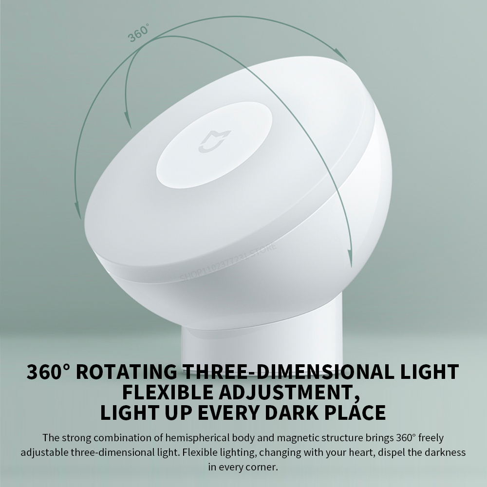 Smart Human Body Sensor Night Light, 2 Lamp Set with Adjustable Brightness, Infrared Motion Detection, Magnetic Base