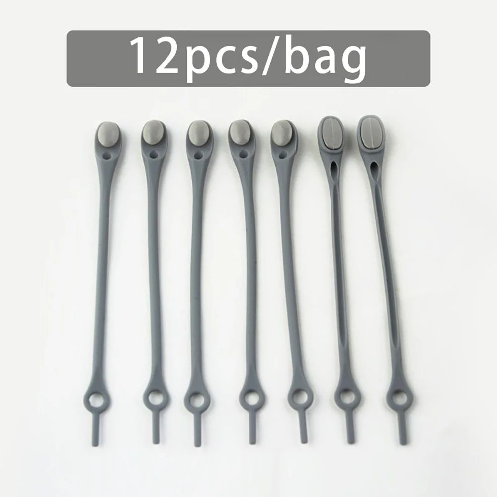 12 PCS No-Tie Stretch Silicone Shoelaces