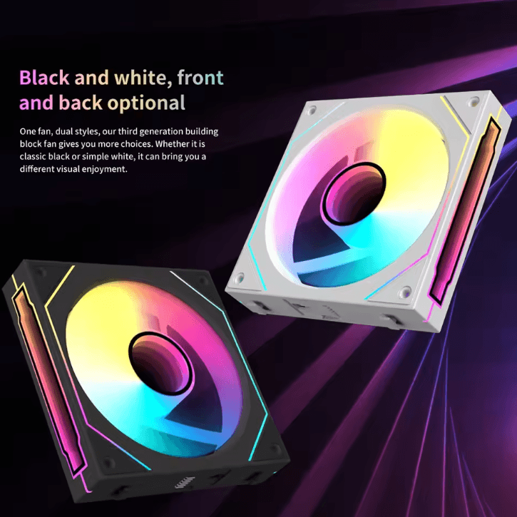 Coolcirc ARGB 120mm PC Case Fan – Low-Noise 3-in-1 PWM Cooling Fan with Mirror Light