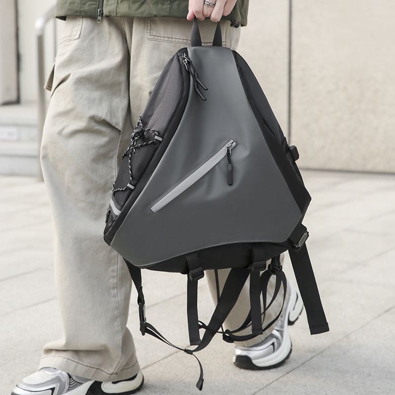 Men Crossbody Chest Bag Waterproof Large Capacity Sling Backpack