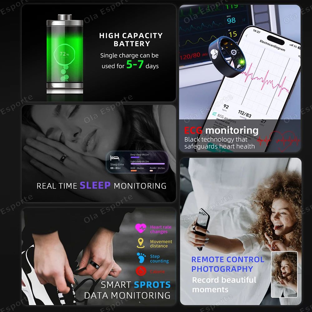 R30 Smart Health Ring ECG Heart Rate Blood Pressure Sleep Tracker