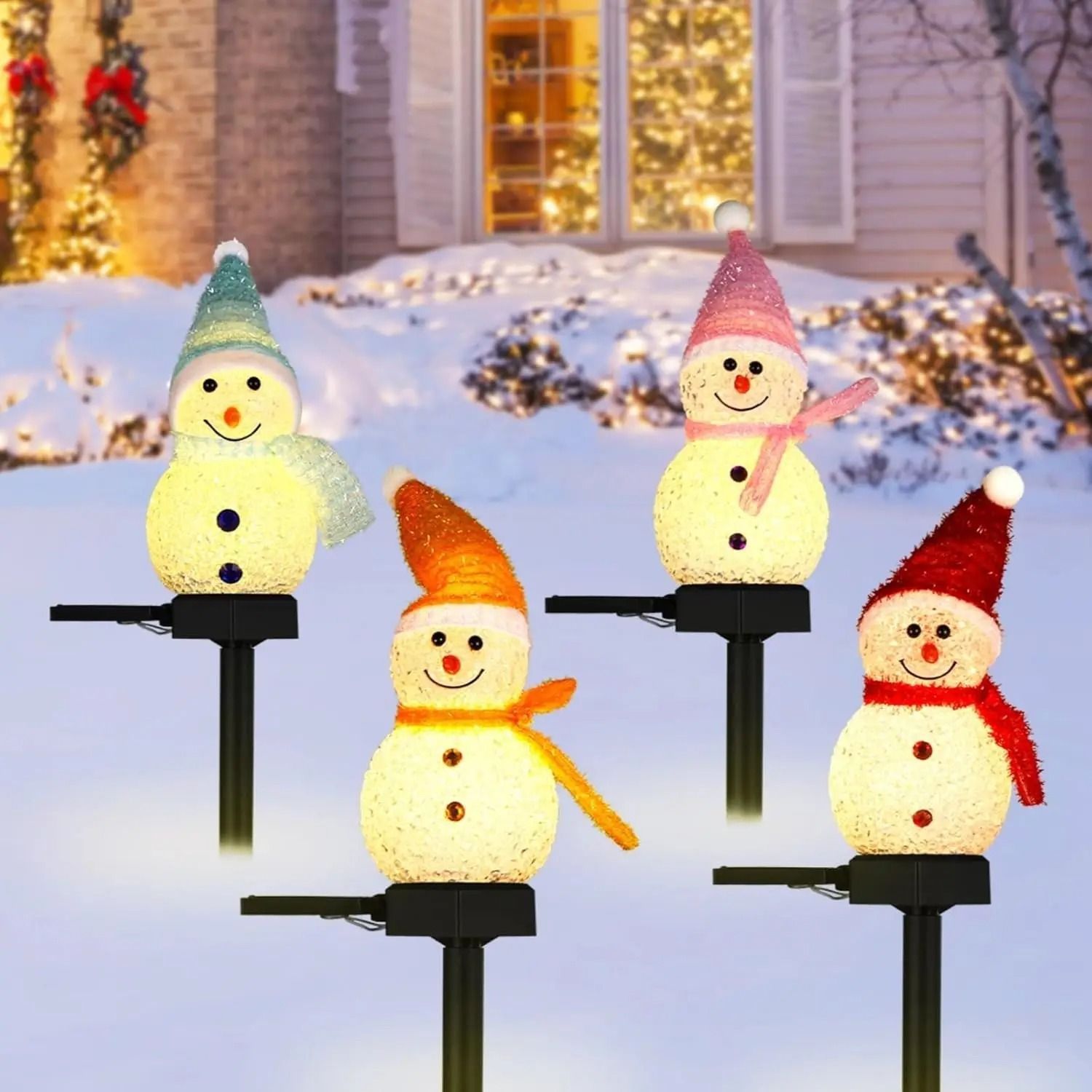 Christmas Snowman Solar Pathway Lights