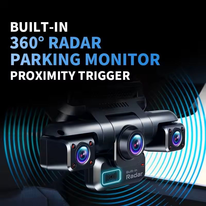 4CH 360 Degree 4K Car Dash Cam with Night Vision and Parking Mode