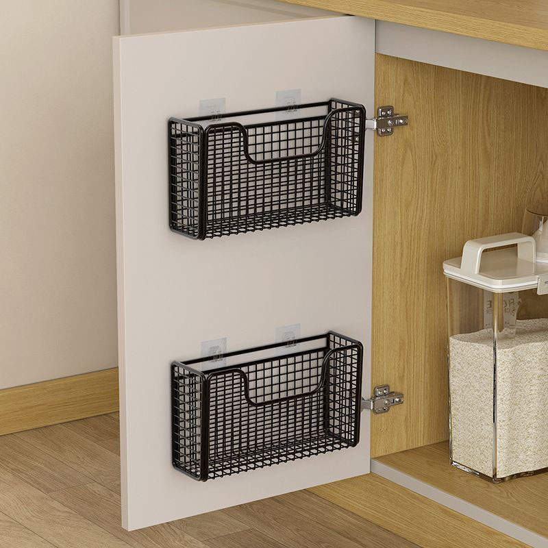 Wall-mounted Kitchen Storage Box Punch-free Iron Rack for Plastic Wrap Bathroom Refrigerator Organizer