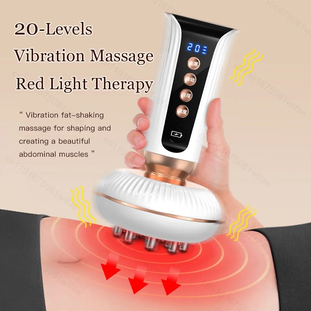 Red Light Heated Body Shaping Massage Brush with EMS and Guasha Therapy