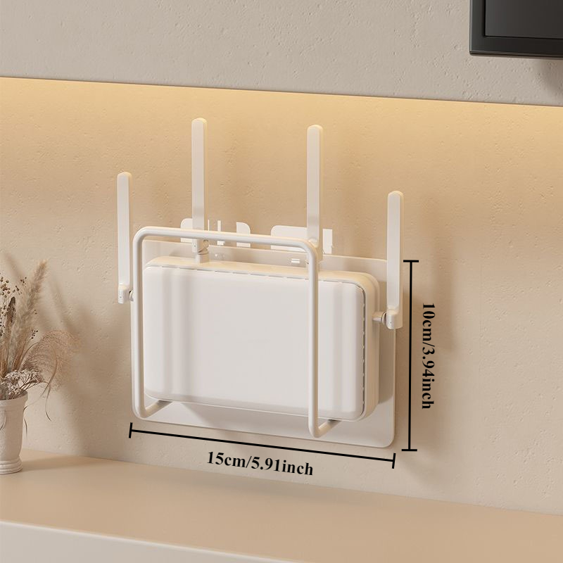 Wall Mount Router Rack, Wi-Fi Storage Box with Cable Management, No Drilling Stand Bracket for Home