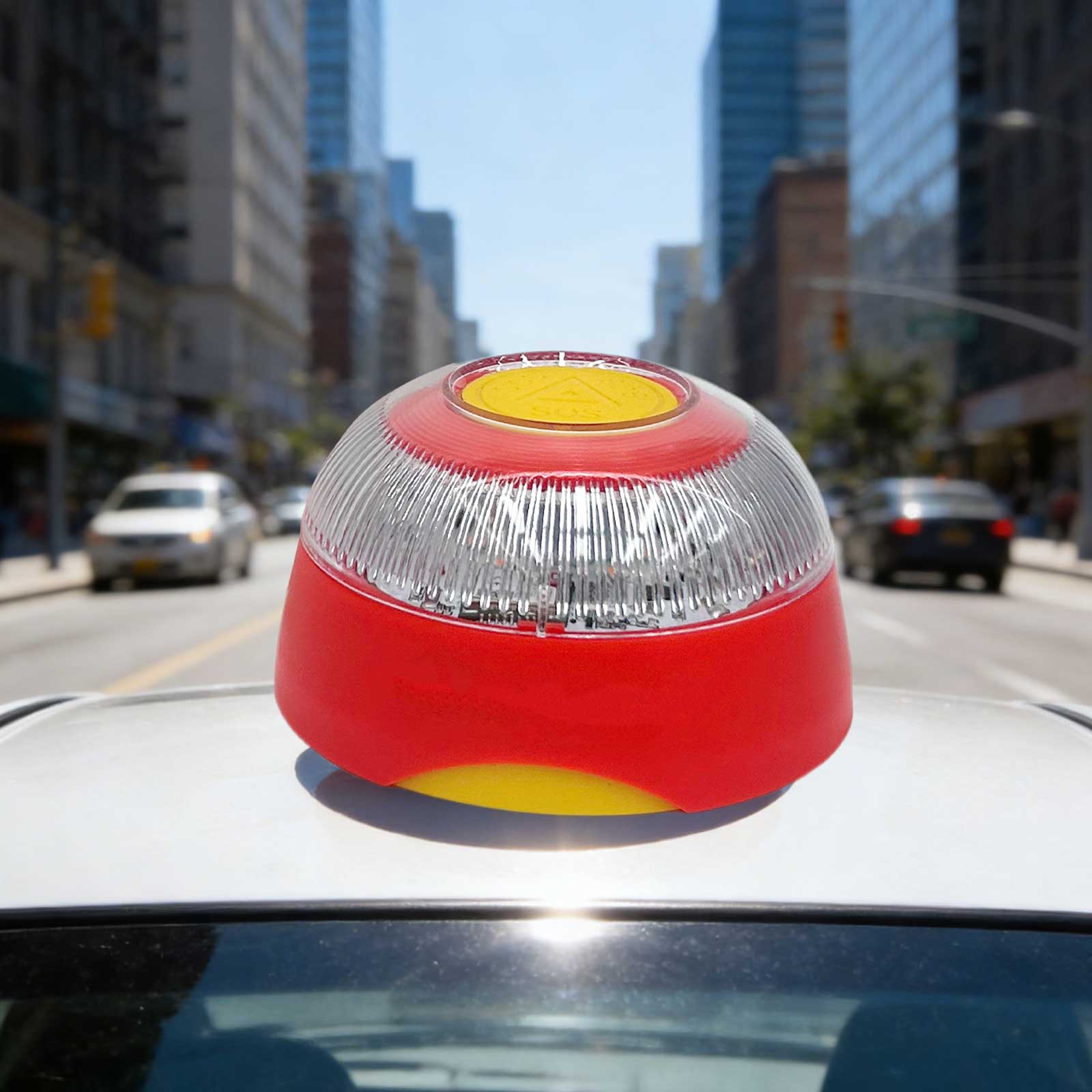 Smart Car Emergency Beacon Light with Geolocation & ESim Long-Lasting Safety Signal Lamp