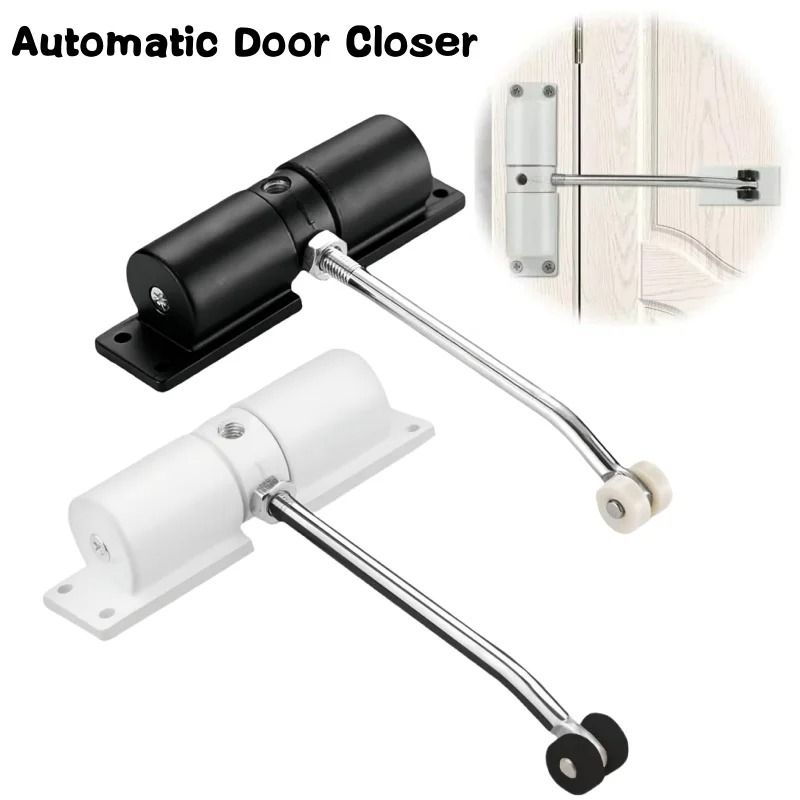 SecureClose 180 Degree Automatic Door Closer Adjustable Heavy Duty Spring