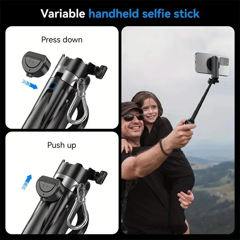 Pocket Mini Bluetooth Magnetic Selfie Stick with Tripod Stand Magsafe Travel Monopod