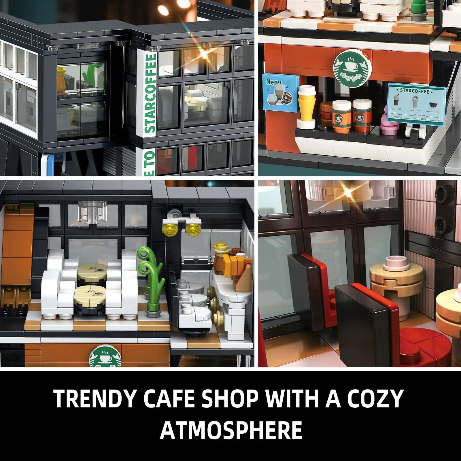 City Coffee House Building Blocks Set with Light 581 PCS