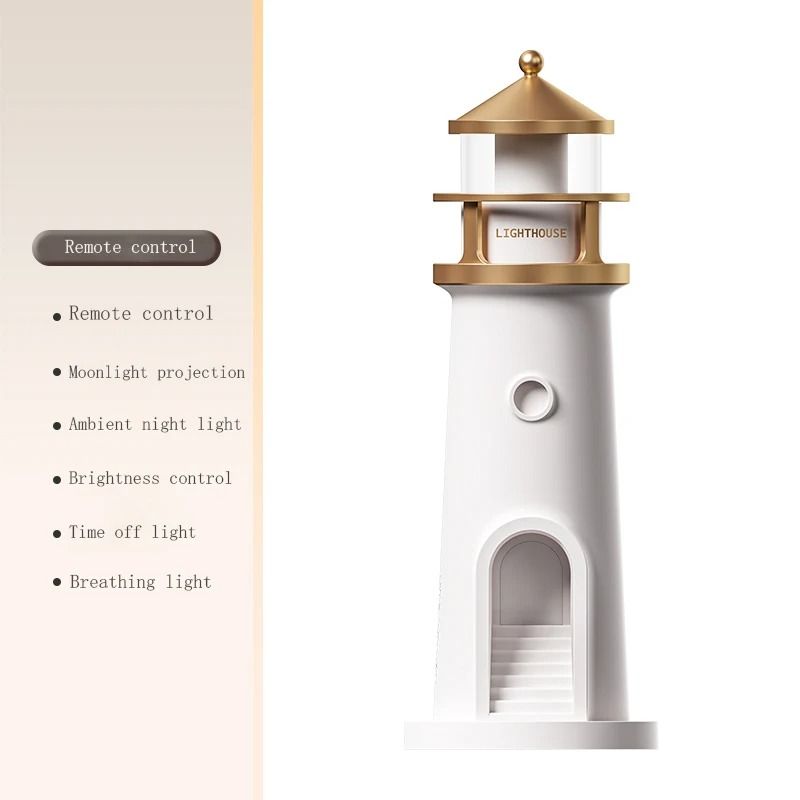 Moon Projection Lighthouse Night Light with Bluetooth Music and Remote