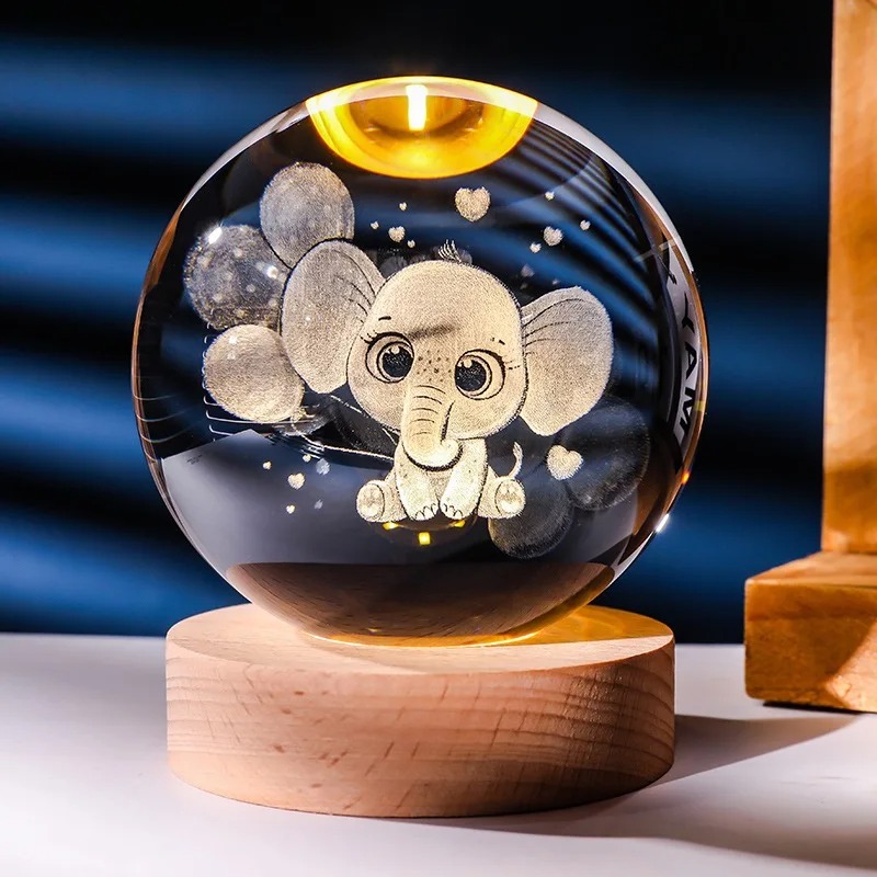 3D Crystal Ball Night Light, Pokemon, Doraemon & Hello Kitty Laser Carved Planet Perfect Birthday Gift
