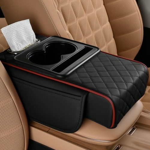 Auto Centre Console Armrest Cushion with Cup Holder – Universal Pad for All Seasons
