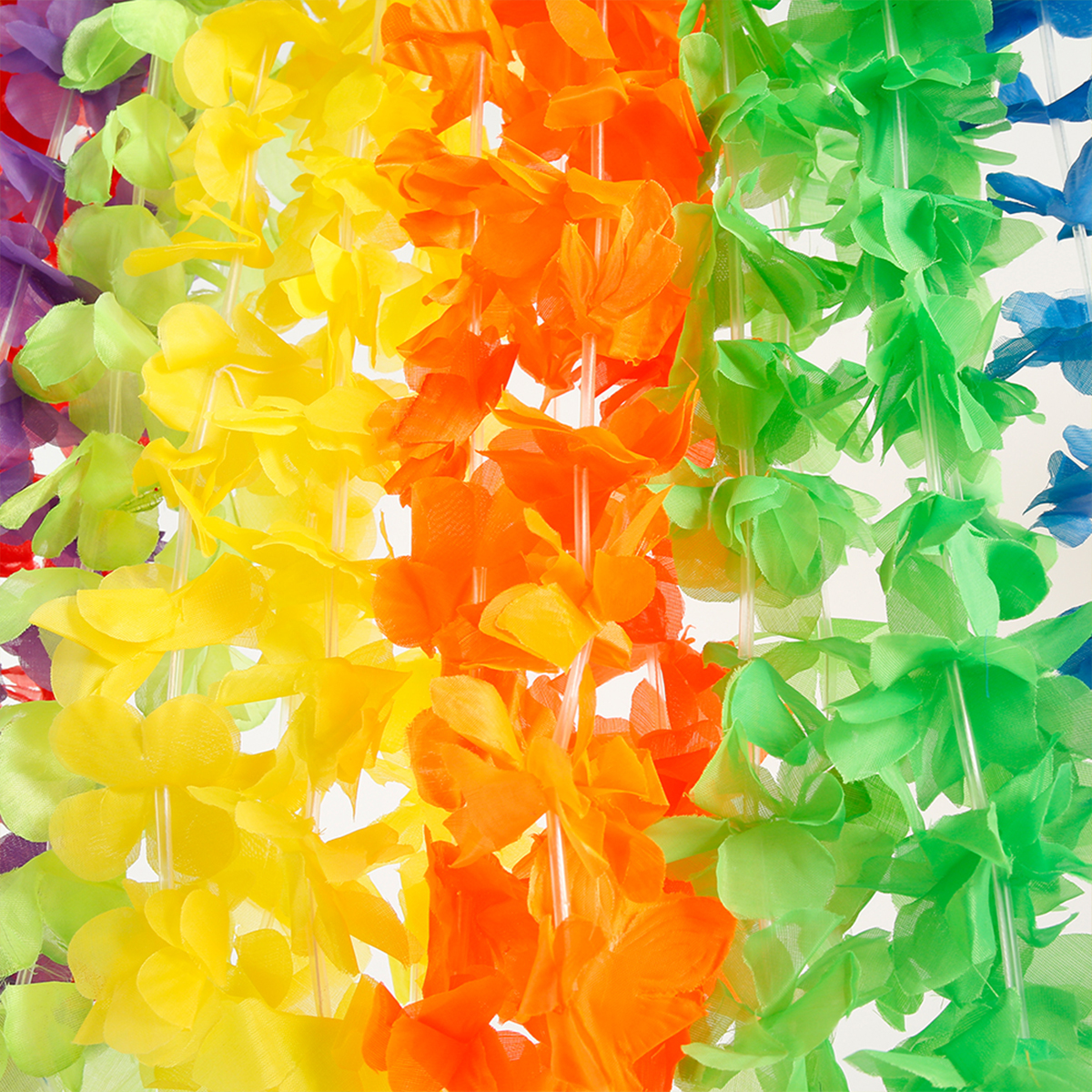 Hawaiian Flower Necklaces, Artificial Flower Leis Garlands, Multi-Color for Beach Party, Luau, Wedding, Birthday Party