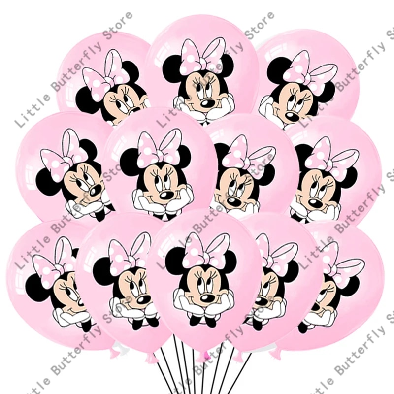 Disney Minnie Mouse Pink Latex Balloons - 10/20/30pcs Party Supplies for Birthday Decor