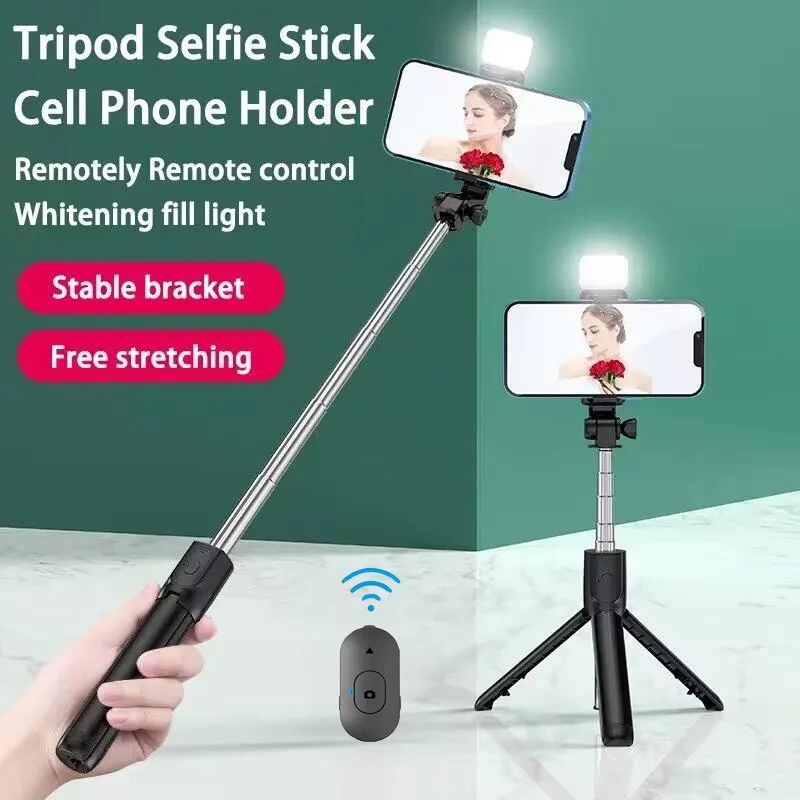 All-in-One Bluetooth Selfie Stick Tripod with Wireless Remote for iPhone & Android