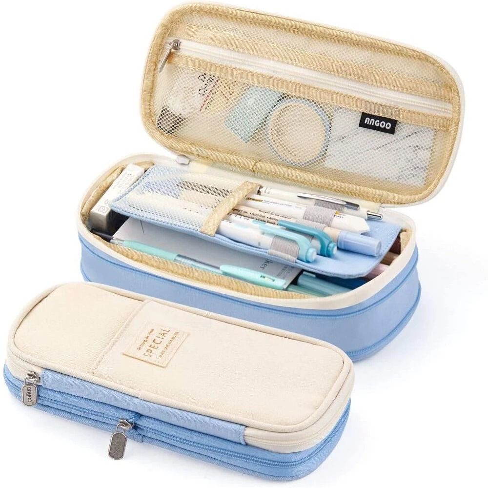 Large Capacity Pencil Case Organizer Pouch for Students and Office