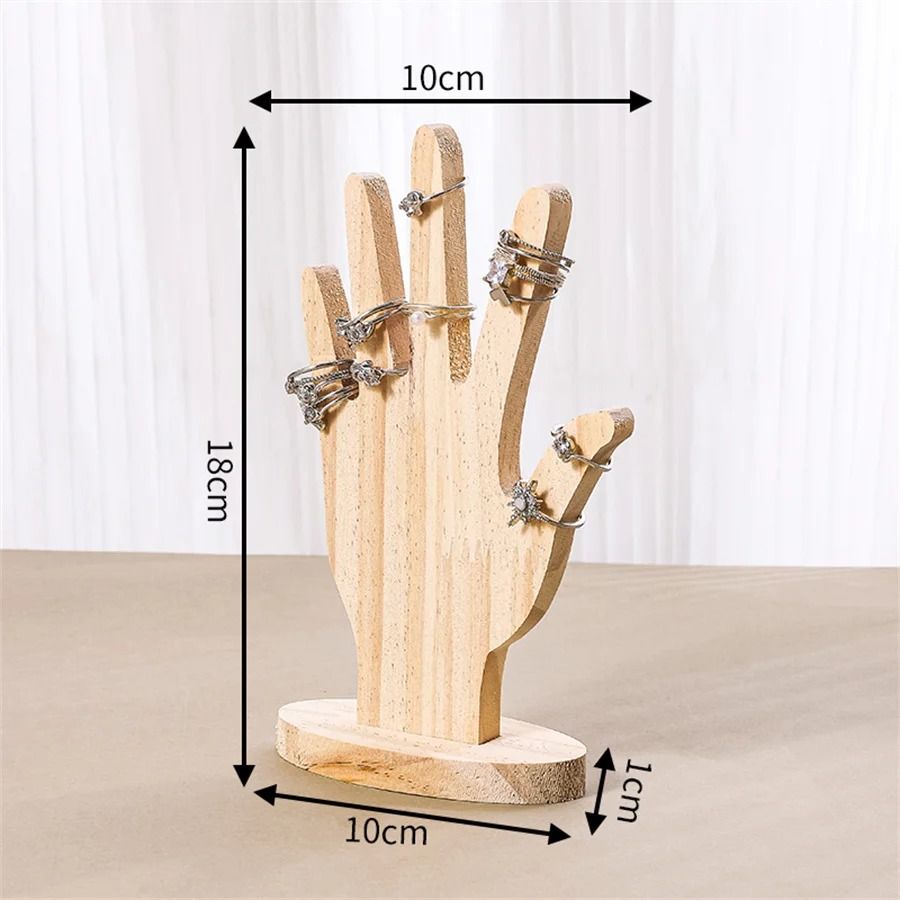 Hand Jewelry Display Stand Wooden Ring and Bracelet Holder