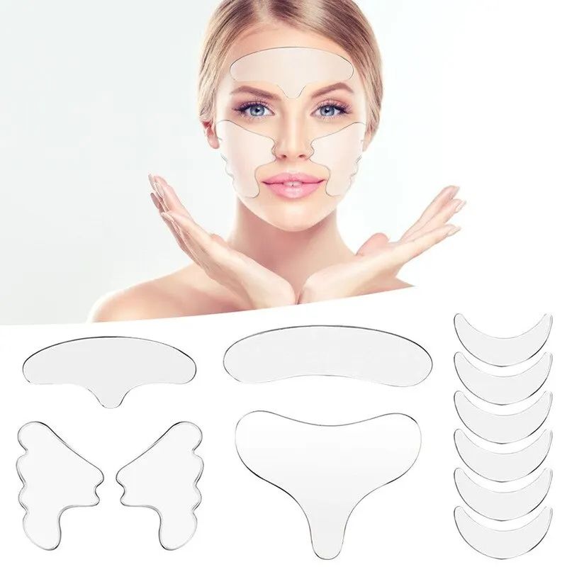 Reusable Silicone Anti Wrinkle Face and Neck Patches Set