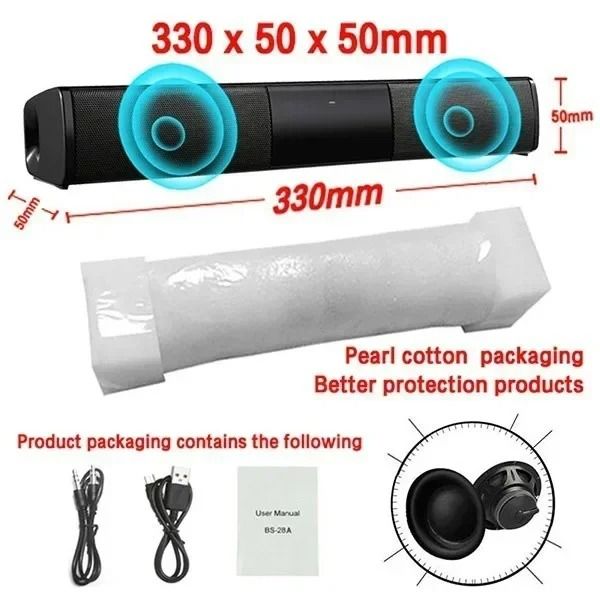 Wireless Bluetooth Sound bar Speaker with Deep Bass