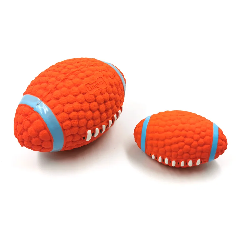 Dog Squeaky Ball Toy, Soft Latex Football Rugby Tennis Volleyball, Pet Tooth Cleaning and Training Toy