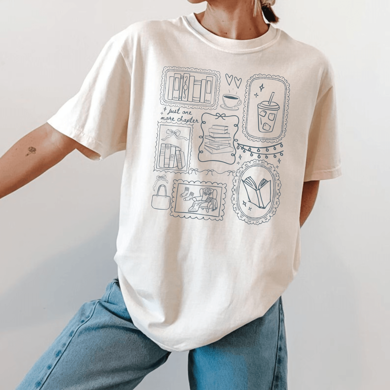 Comfort Colors Bookish Shirt for Women Good Books Cottagecore Reading Tee Book Lover Top