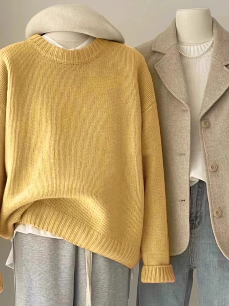 Women's Cashmere Crewneck Sweater in 100% Pure