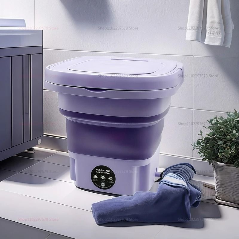 Portable Folding Washing Machine Bucket Compact Travel Laundry Washer for Clothes Socks and Underwear