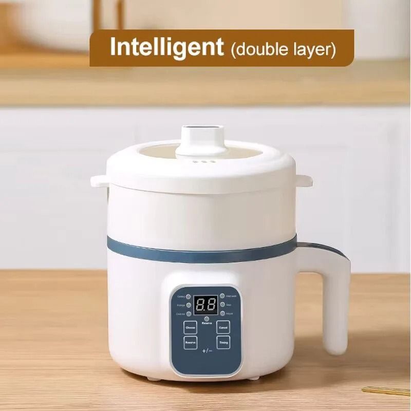 Double-Layer Mini Electric Rice and Steam Cooker