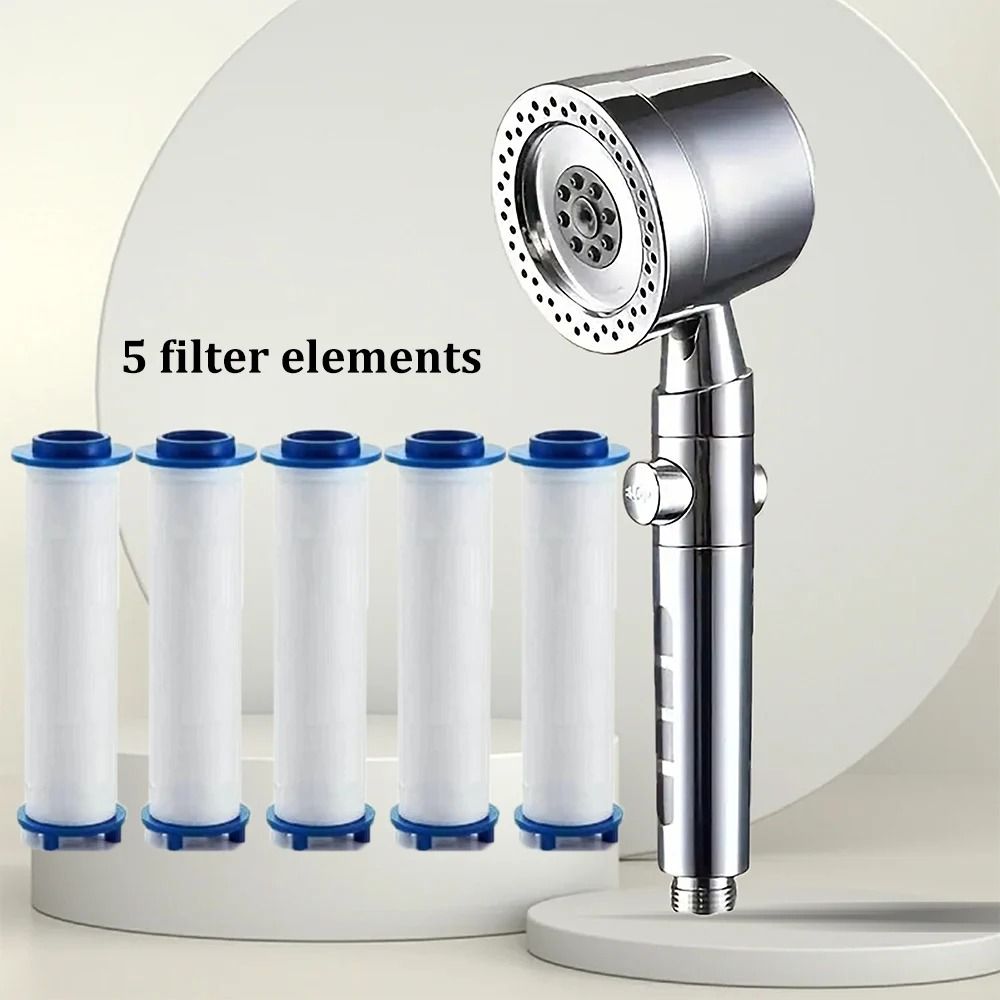 High Pressure Water Saving Handheld Shower Head with Stop Button