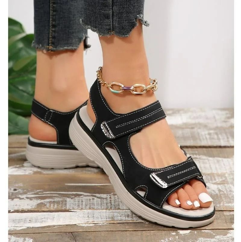 Elegant Genuine Leather Sport Sandals – Lightweight Plus Size Comfort Slippers