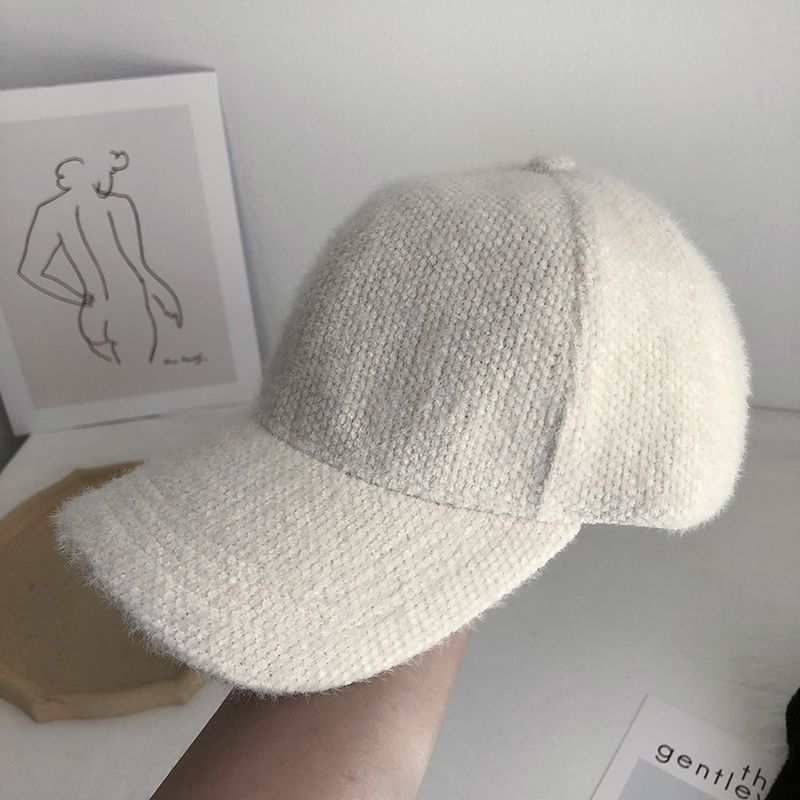 Adjustable Windproof Baseball Cap for Men and Women, Warm Rabbit Fur Snapback Cap, Autumn Winter Outdoor Travel Peaked