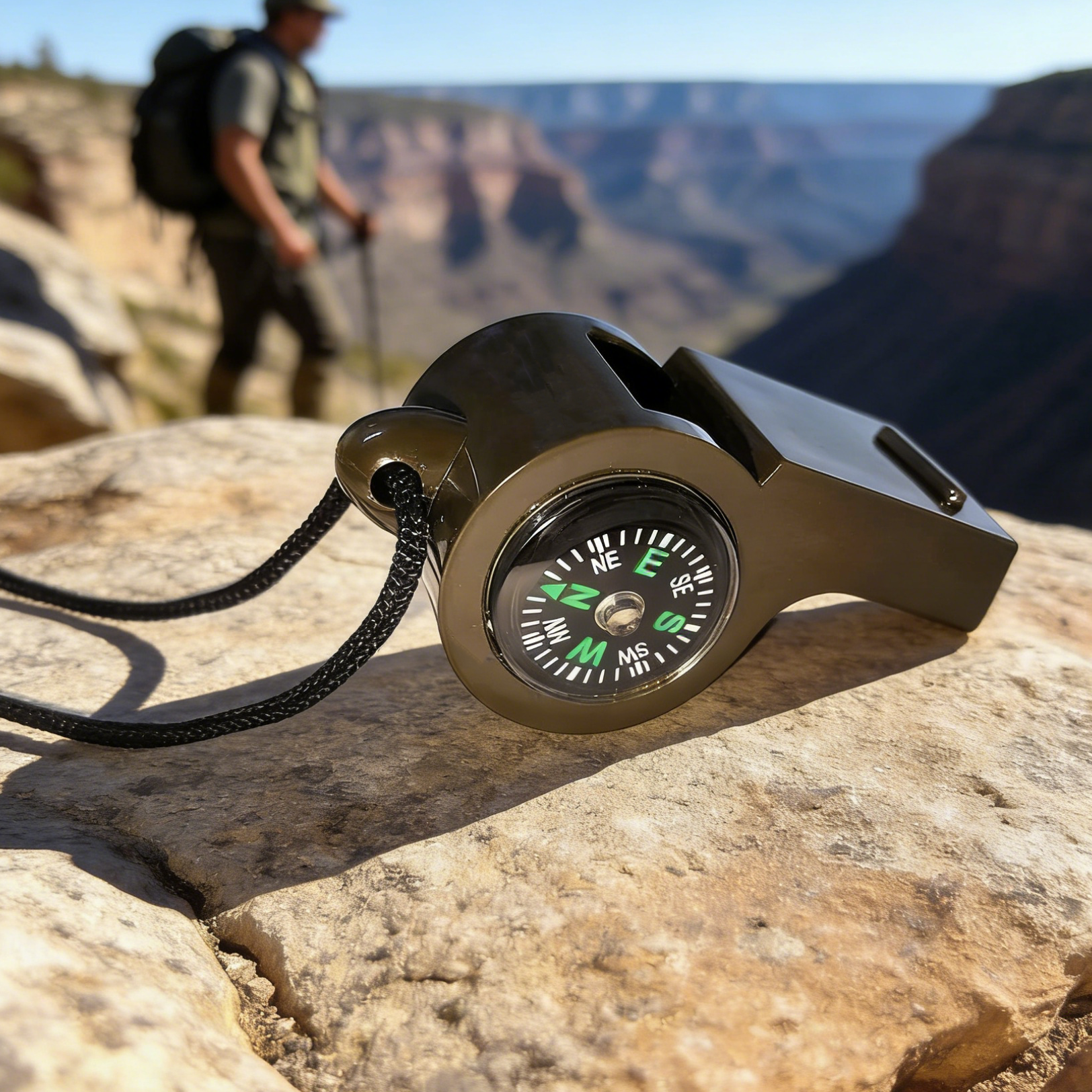 Emergency Survival Whistle with Compass & Thermometer for Outdoor Safety