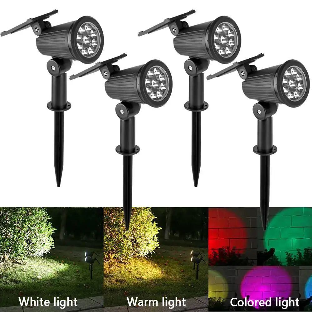 SunBeam 9-LED Solar Outdoor Spot Lights – Waterproof Garden & Landscape Pathway Lamps