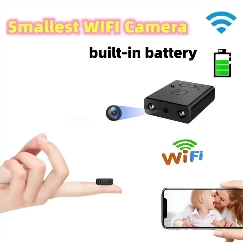 IR Night Vision Body Cam, Mini Camera Built-in Battery, Remote Monitoring Camcorders, Invisible Espia Cam for Discreet